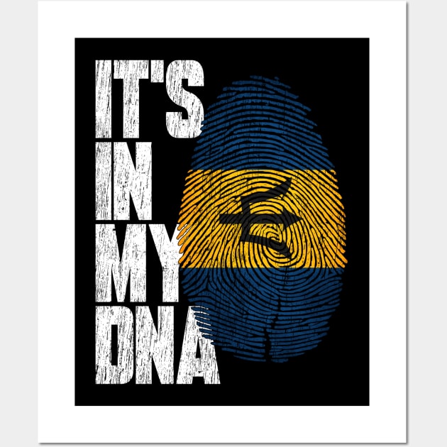 It's In My DNA Barbadian Shirt Proud Hispanic Gift Barbados Flag Wall Art by heart teeshirt